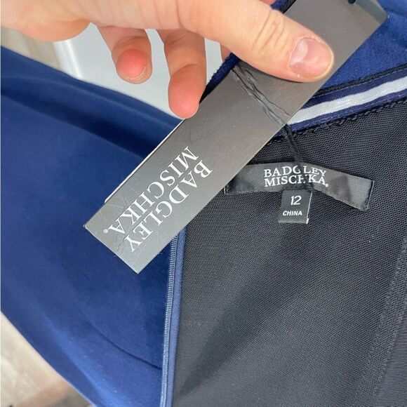 Badgley Mischka Elegant Blue Maxi Dress - Picture 10 of 14